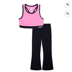Hind Pink and Black Sports Bra and Leggings Set Sz 7-8 NEW Pants Athletic